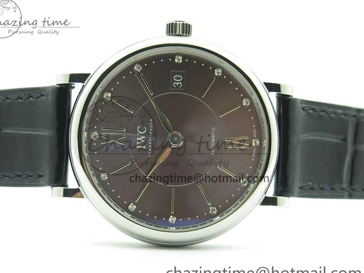 MIROTIME 0501 Portofino 37mm SS V7F 1:1 Best Edition Gray Dial on Black Leather Strap A Practical 7094